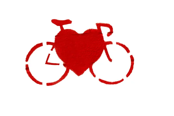 На білому тлі іконка на користь велосипеда — стокове фото