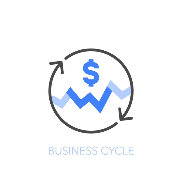 Символ Бізнес Циклу Стрілками Розширеннями Діаграмою Скорочень Проста Використанні Вашого — стоковий вектор
