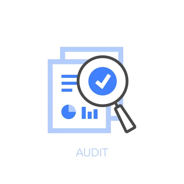 Audit Symbol Financial Statement Magnifier Easy Use Your Website Presentation — Stock Vector