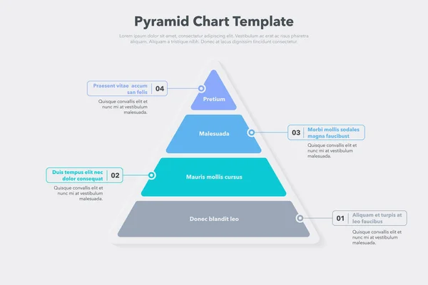 Dört Renkli Basamaklı Piramit Grafik Şablonu Web Siteniz Veya Sunumunuz — Stok Vektör