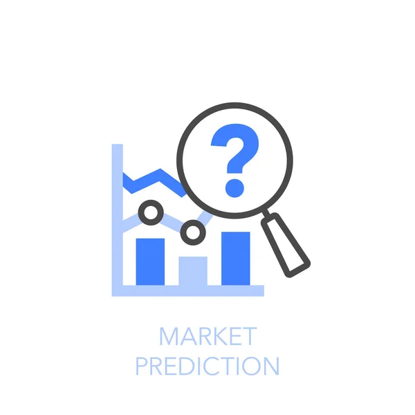 Market Prediction Symbol Chart Magnifier Easy Use Your Website Presentation — 图库矢量图片