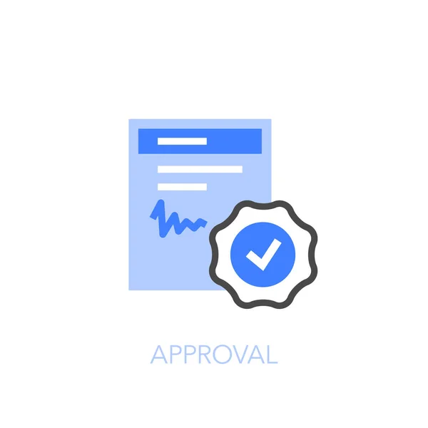 Approval Symbol Signed Document Check Mark Symbol Easy Use Your —  Vetores de Stock