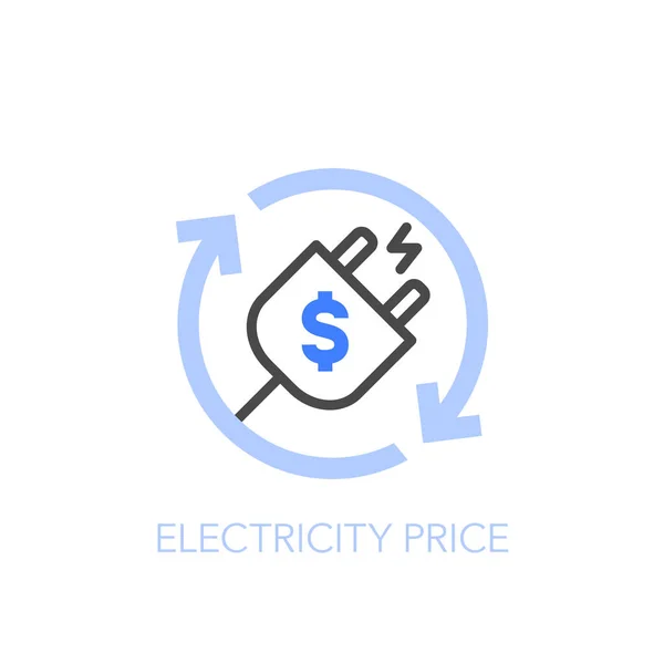 Electricity Price Symbol Electric Plug Process Arrows Easy Use Your — Stock Vector