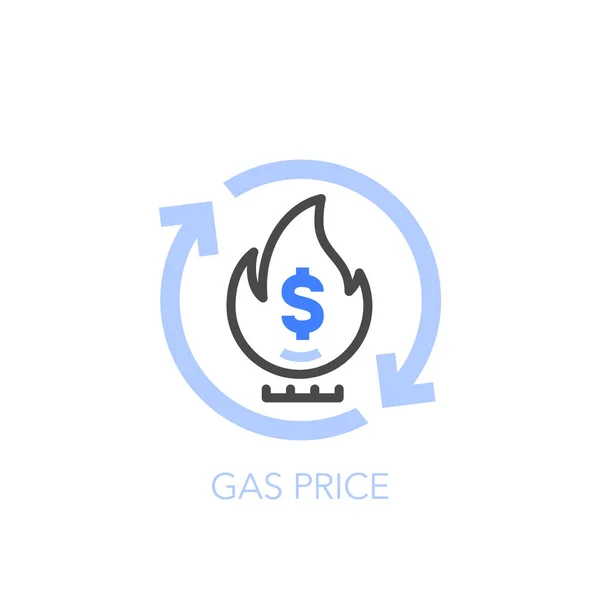 Gas Price Symbol Flame Gas Burner Easy Use Your Website — Stock Vector