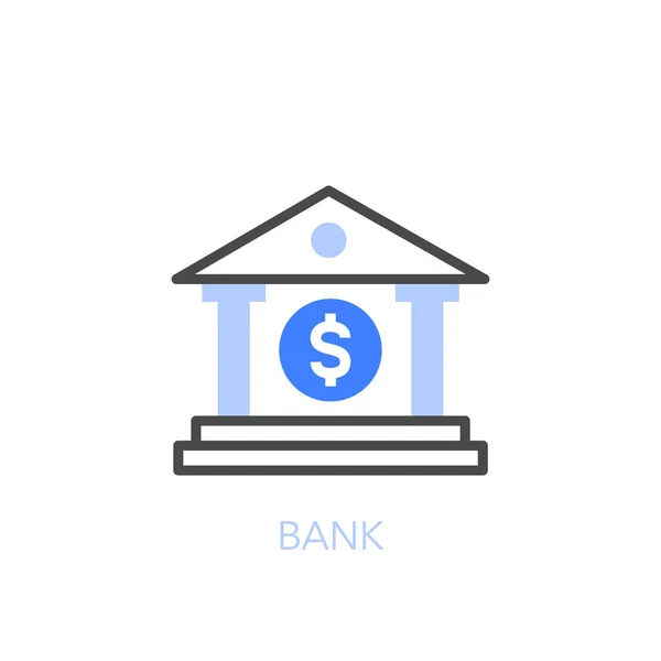 Eenvoudig Gevisualiseerd Bank Bulding Symbool Makkelijk Gebruiken Voor Website Presentatie — Stockvector