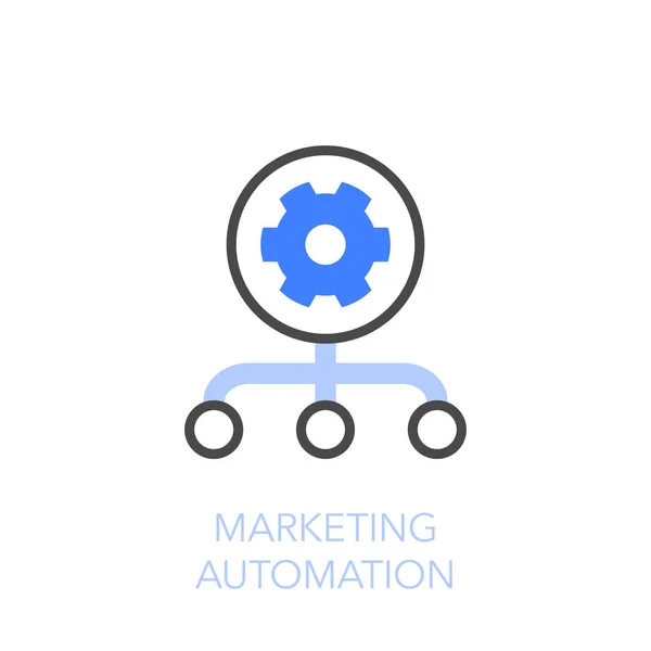 Simbolo Semplice Automazione Del Marketing Visualizzato Facile Usare Tuo Sito — Vettoriale Stock