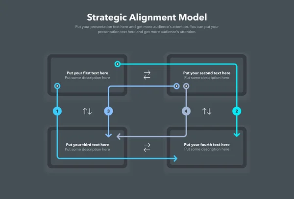 Απλό Σύγχρονο Πρότυπο Για Μοντέλο Στρατηγικής Ευθυγράμμισης Σκοτεινή Έκδοση Επίπεδη — Διανυσματικό Αρχείο