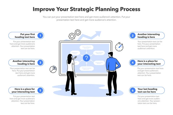Simple Infographic Template Strategic Planning Process Easy Use Your Website —  Vetores de Stock