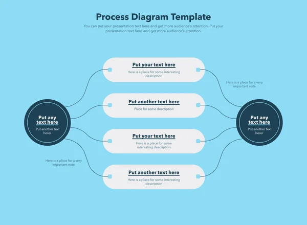 Simple Business Diagram Template Four Stages Blue Version Easy Use — Vetor de Stock