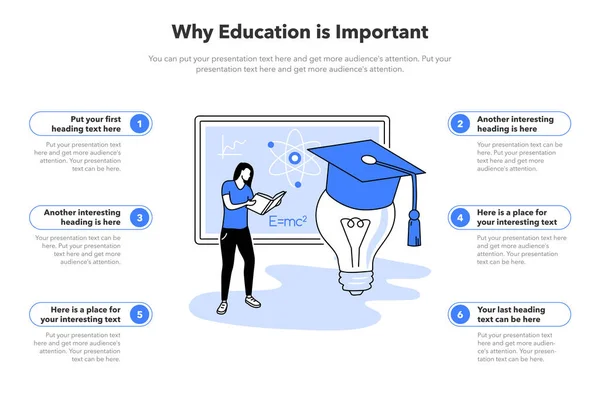 Einfache Infografik Vorlage Für Die Wichtigkeit Von Bildung Einfach Bedienen — Stockvektor