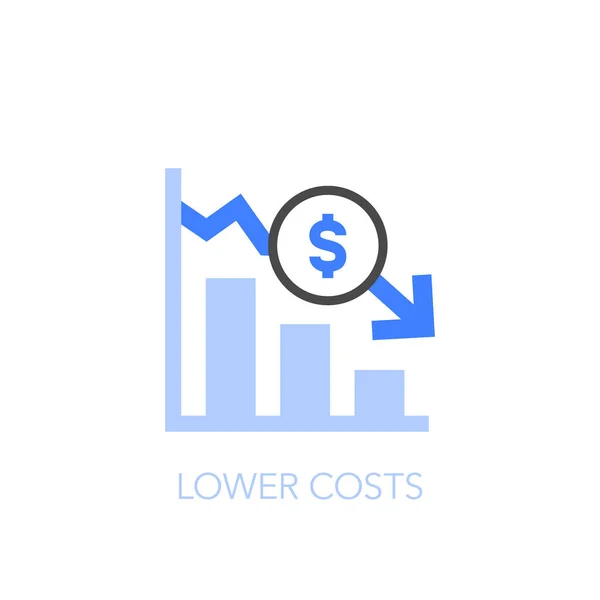 Απλό Απεικονισμένο Σύμβολο Χαμηλότερου Κόστους Εύκολο Στη Χρήση Για Την — Διανυσματικό Αρχείο