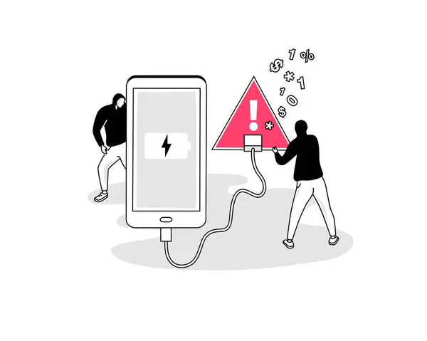 Illustrazione Del Simbolo Attacco Jack Succo Con Uno Smartphone Una — Vettoriale Stock