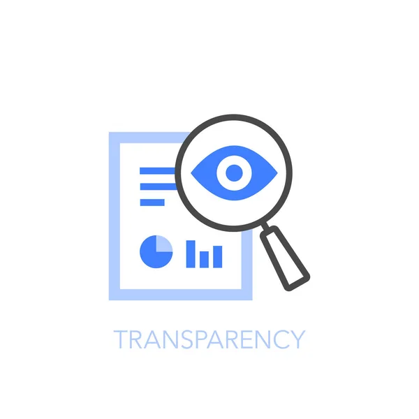 Simple Visualised Transparency Symbol Document Magnifying Glass Easy Use Your —  Vetores de Stock