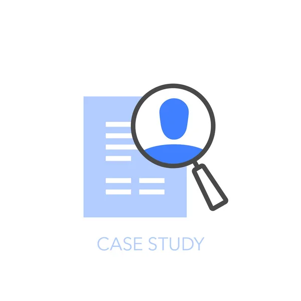 Simple Visualised Case Study Icon Symbol Document Magnifing Glass —  Vetores de Stock