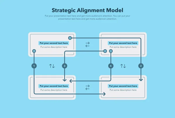 Simple Modern Template Strategic Alignment Model Blue Version Slide Business — Vector de stock