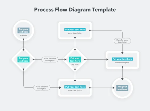 Modern Looking Template Process Flow Diagram Simple Flat Template Data — Wektor stockowy