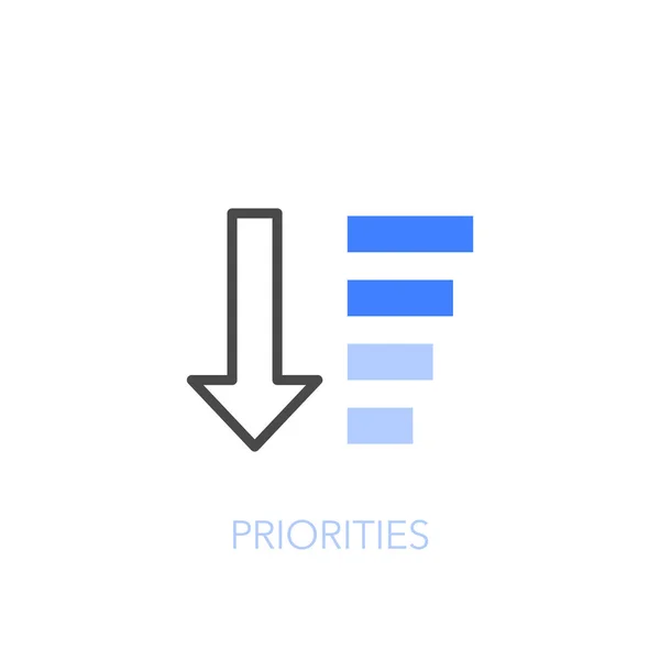 Simple Visualised Priorities Icon Symbol Arrow Order Priorities —  Vetores de Stock