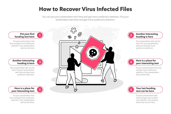 Απλό Πρότυπο Infographic Για Πώς Ανακτήσει Μολυσμένα Από Ιούς Αρχεία — Διανυσματικό Αρχείο