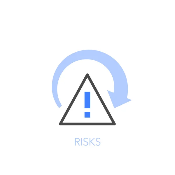 Enkel Visualiserad Risksymbol Med Ett Utropstecken Och Pil Som Riskmätare — Stock vektor