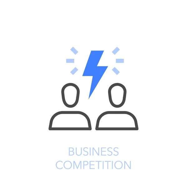 Simbolo Icona Della Competizione Aziendale Visualizzata Con Due Persone Flash — Vettoriale Stock