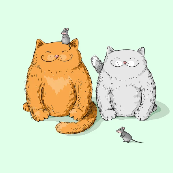 Chats pleins — Image vectorielle