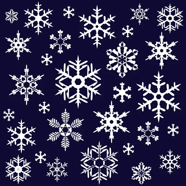 Divers flocons de neige — Image vectorielle
