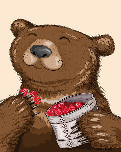 bear eating raspberries