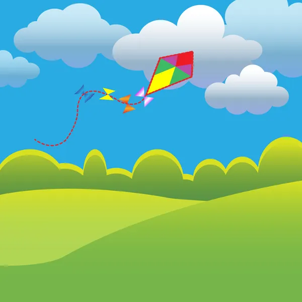 Flying kite — Stock Vector