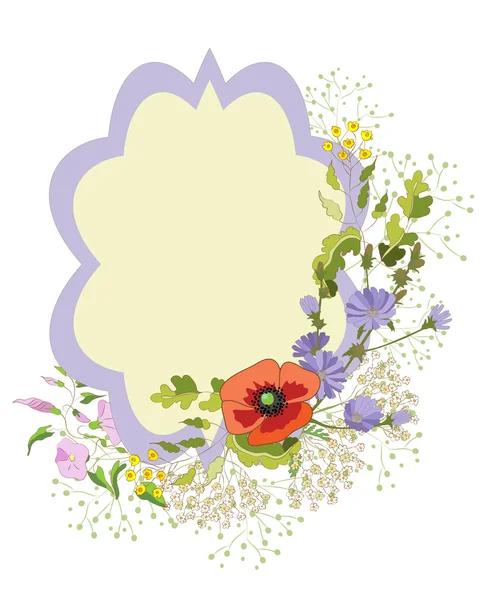 Wildflower wreath — Stock Vector