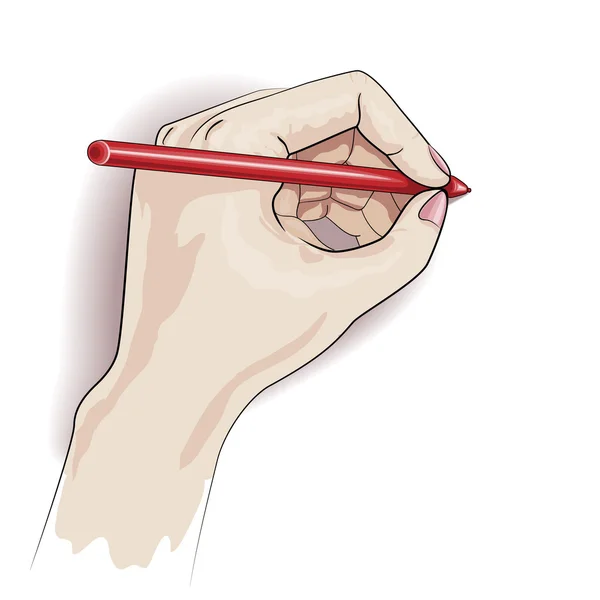 Scrie mâna stângă — Vector de stoc