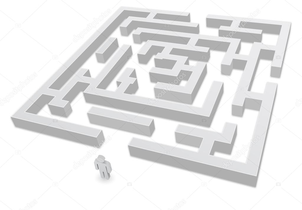 3d Labyrinth With Person Icon Vector Image By C Igarts Vector Stock