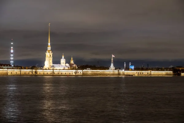 Pohled Řeku Nevu Petera Pavla Pevnost Petrohrad Rusko Dobrou Podzim — Stock fotografie