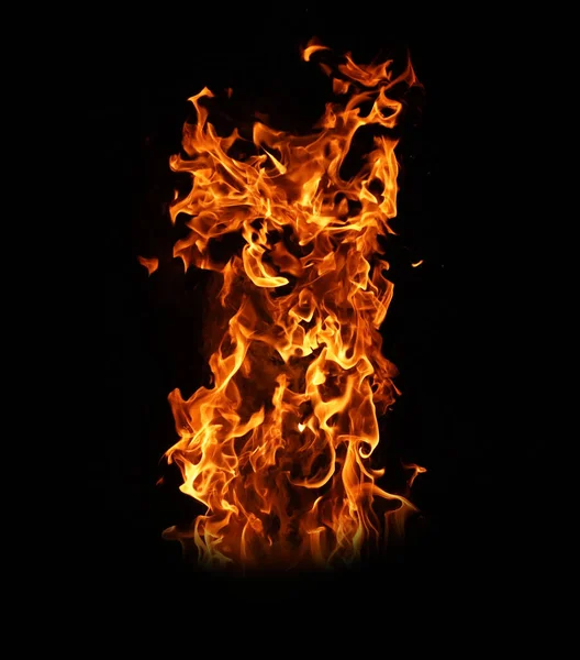 Feuerflammen Auf Schwarzem Hintergrund Abstrakte Brandflamme Hintergrund Das Feuer Dem — Stockfoto