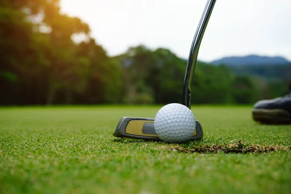 Golf Club Palline Golf Prato Verde Bellissimo Campo Golf Con — Foto Stock