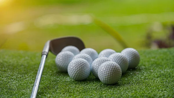Golf Club Palla Erba Concetto Palle Golf Sul Campo Golf — Foto Stock