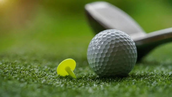 Clube Golfe Bola Conceito Grama Bolas Golfe Campo Golfe Com — Fotografia de Stock