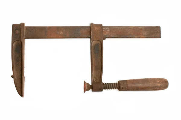 Old rusty clamp — Stock Photo, Image