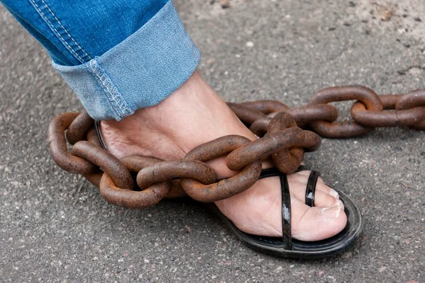 Chained Foot — Stock Photo, Image