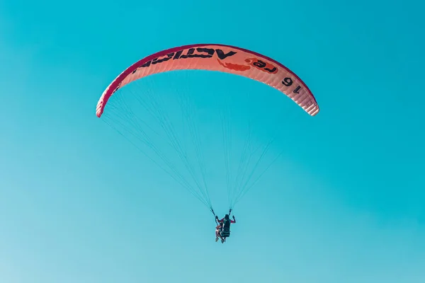 Fethiye Mugla Turkey August 2020 Paragliding Sky Paraglider Tandem Flying —  Fotos de Stock