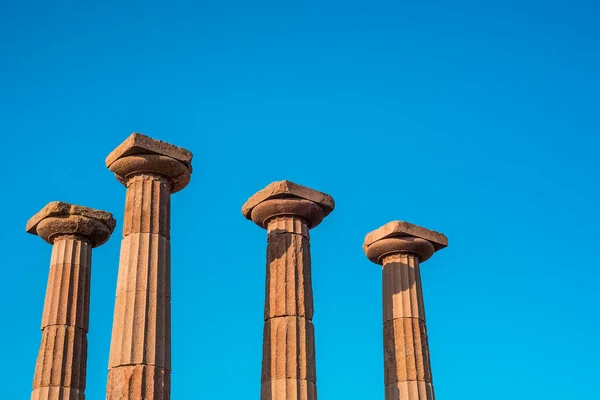Colunas Dóricas Templo Atena Cidade Antiga Assos Behramkale Canakkale Turquia — Fotografia de Stock