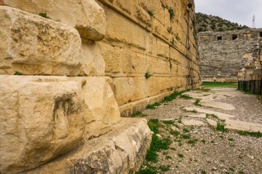 Myra Antik Şehir Tiyatrosu duvarları. Demre, Antalya, Türkiye