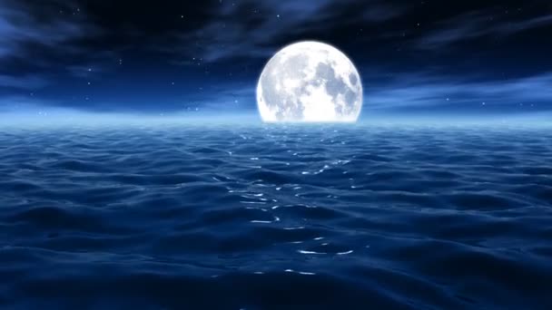 Moonlight at the ocean — Stock Video