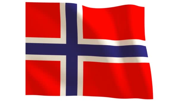 Bandera de Noruega — Vídeo de stock