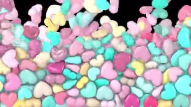 Animated colored valentines day hearts video transition with alpha channel 