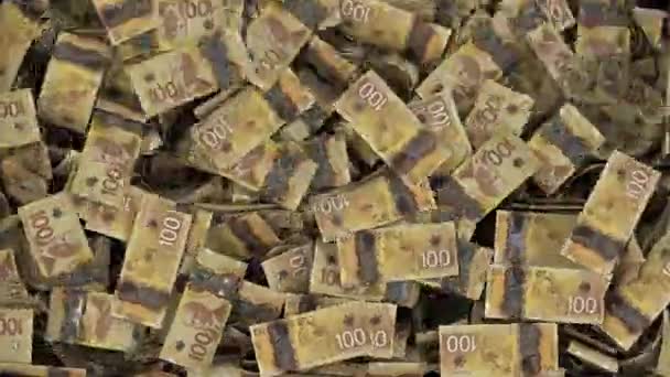 Falling Canadian Dollar Bills Money Transition Alpha — Stock video