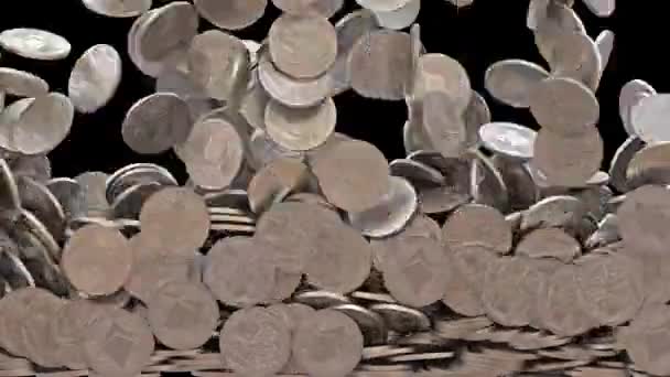 Ethereum Münzen Fallen Und Füllen Den Bildschirm Als Wieder Fallen — Stockvideo