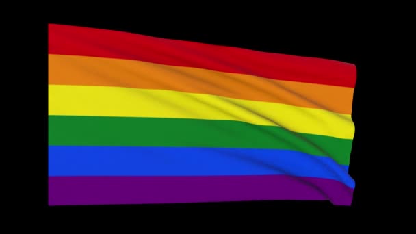 Waving Pride Flag Loop Alfa Color Pride Flag — Stock video