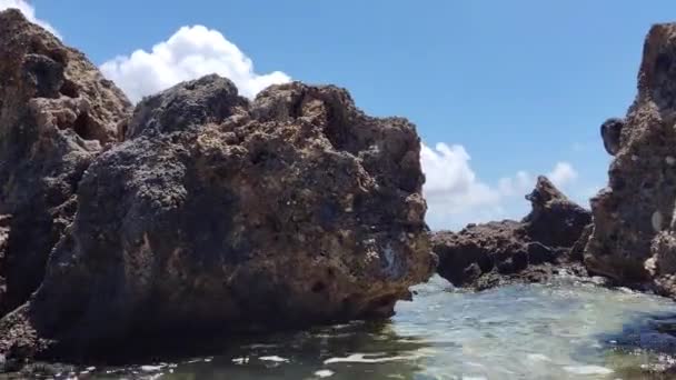Emerging Sea Rocks — Video Stock