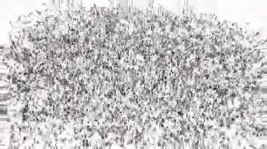 Crowd of people gather to form the county of Russia Loop from frame 76