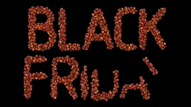 Animerade Halloween Lykta Partikel Typsnitt Formin Ordet Black Friday — Stockvideo
